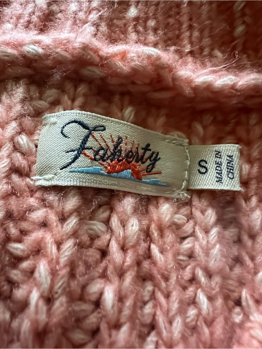 Faherty Ribbed Crewneck Sweater in Blush Pink - Picture 2 of 6